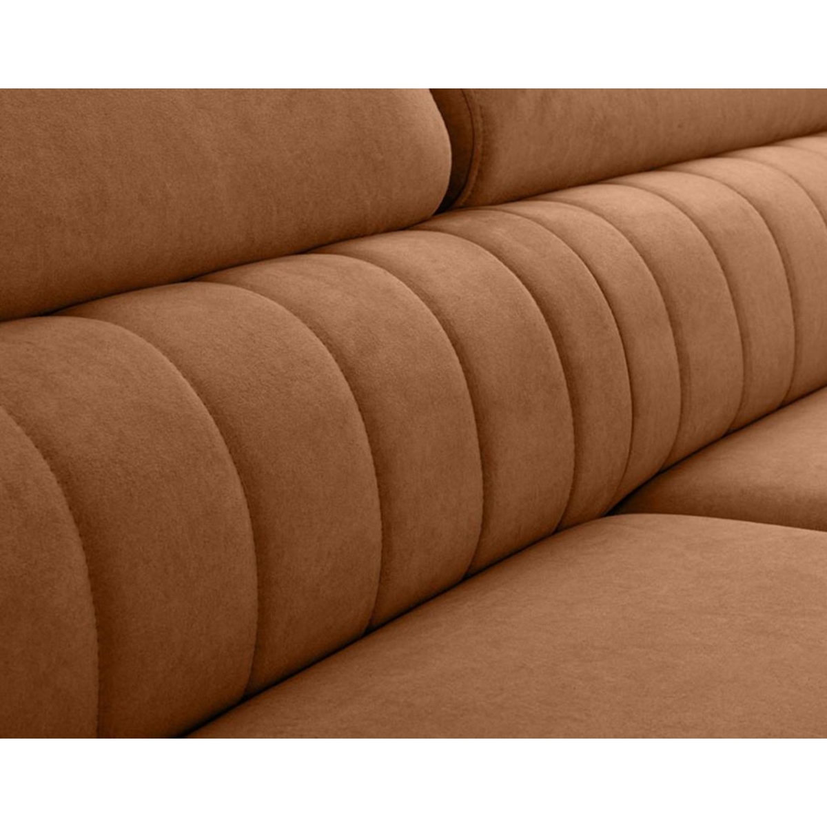 BEST MOBILIER Aneta - canapé d'angle droit 5 places - convertible avec coffre et têtières - en velours