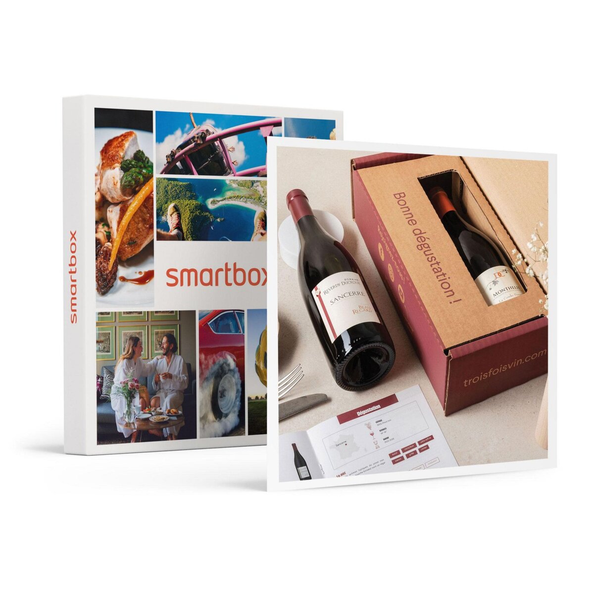 Smartbox Coffret Pépites de vignerons : 2 grands vins rouges et livret de  dégustation - Coffret Cadeau Gastronomie