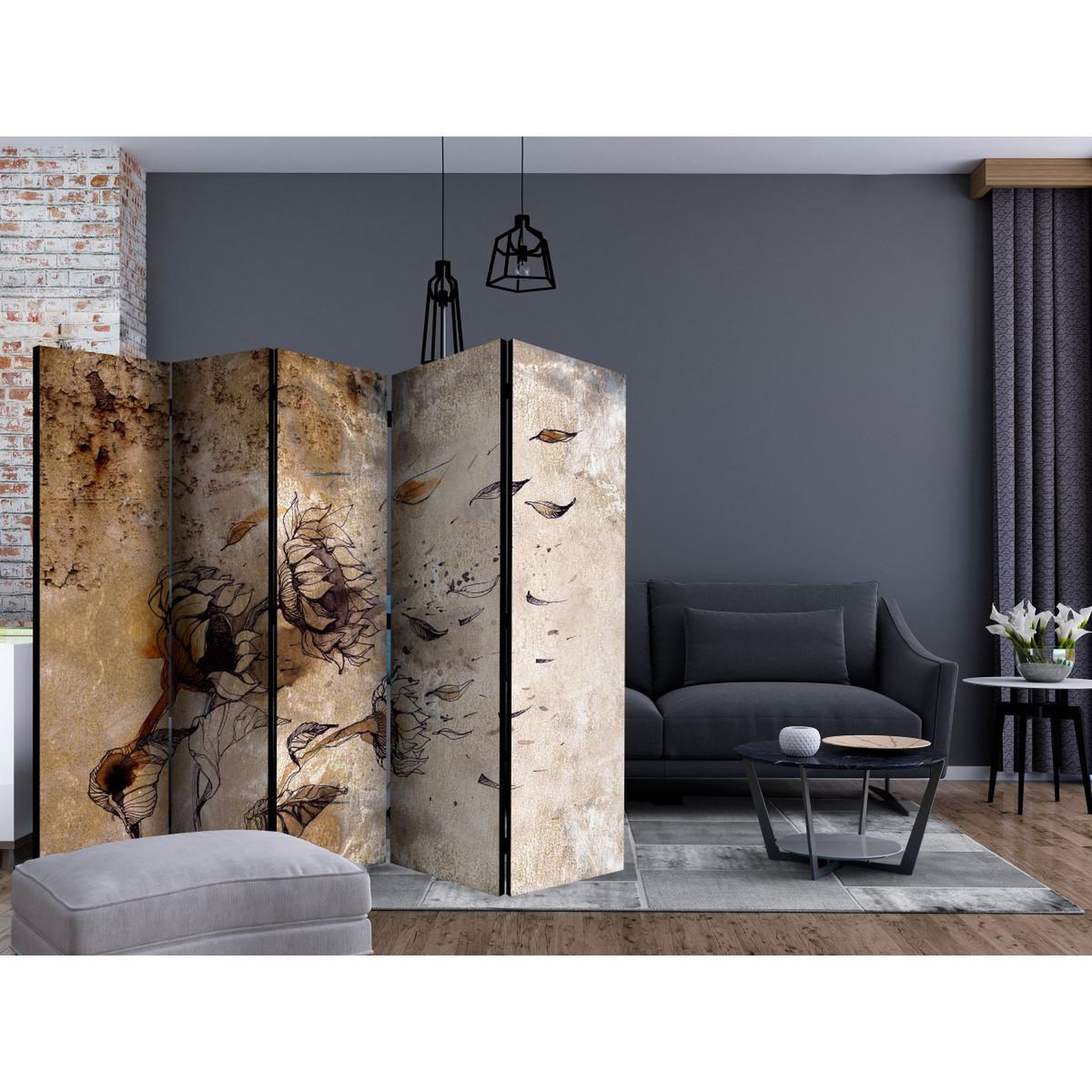 Voir la diapositive 2 : Paris Prix Paravent 5 volets  breath of wind  172x225cm