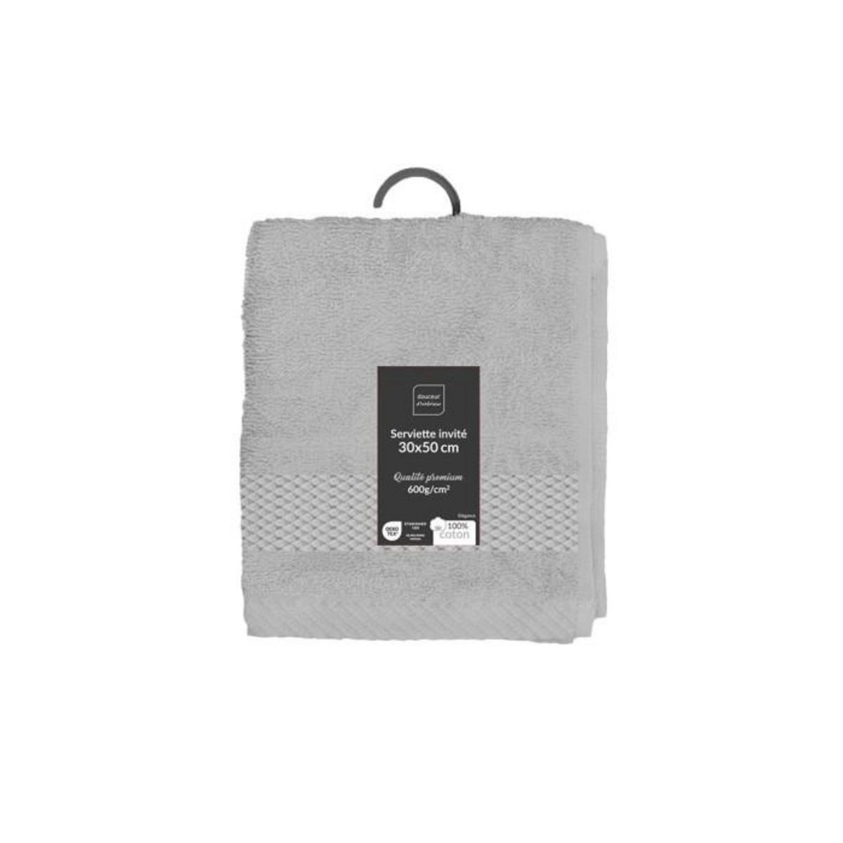 Paris Prix Serviette Invité  Elegance  30x50cm Gris Perle