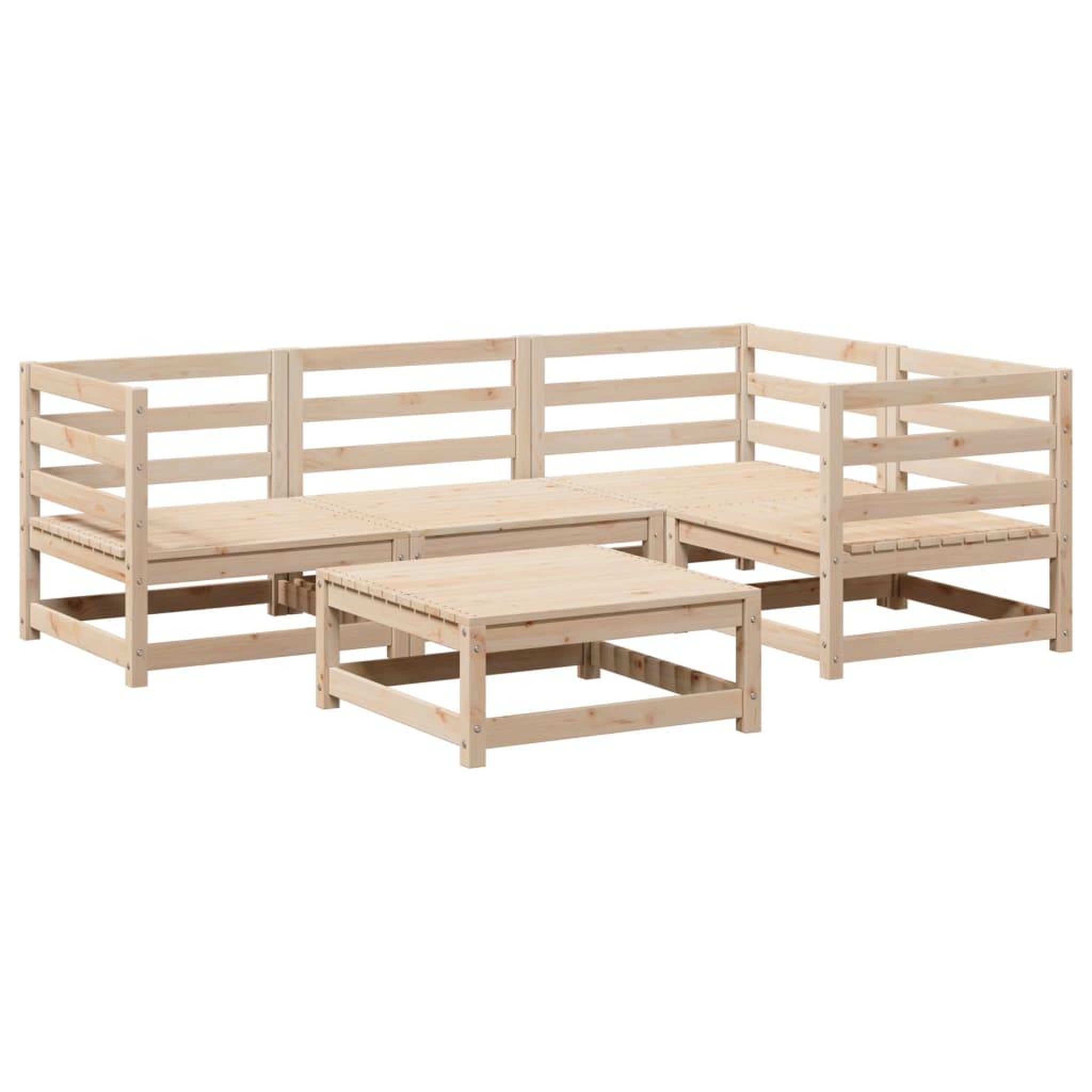 Voir la diapositive 2 : VIDAXL Salon de jardin 5 pcs bois de pin massif