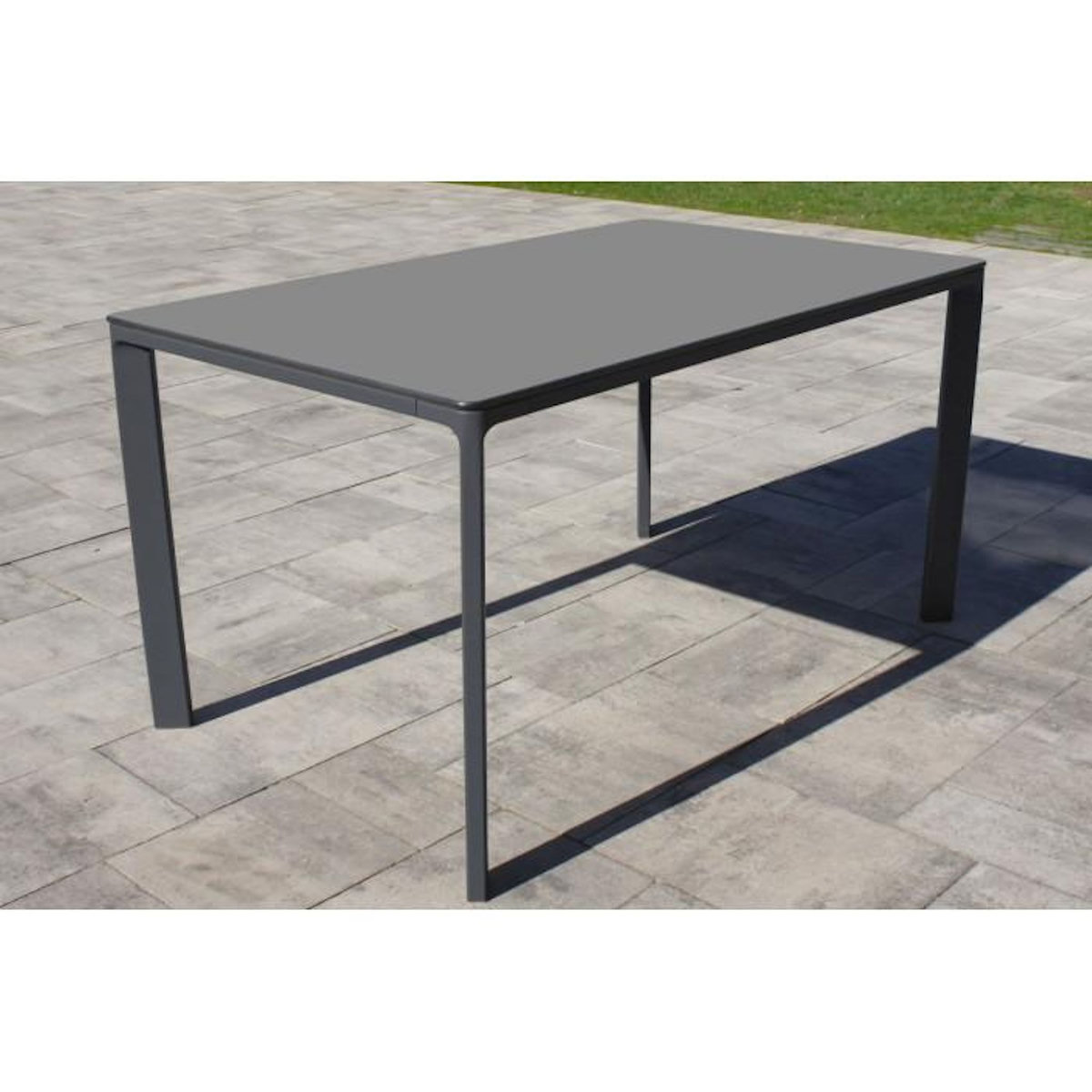 Paris Prix Ensemble Table de Jardin & 6 Fauteuils  Meet  160cm Gris Anthracite