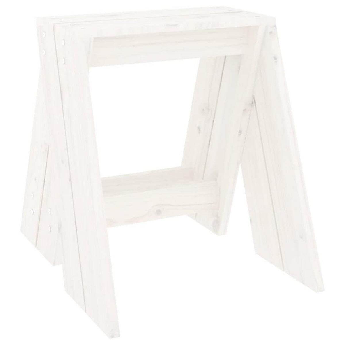 VIDAXL Tabourets lot de 2 blanc 40x40x45 cm bois massif de pin