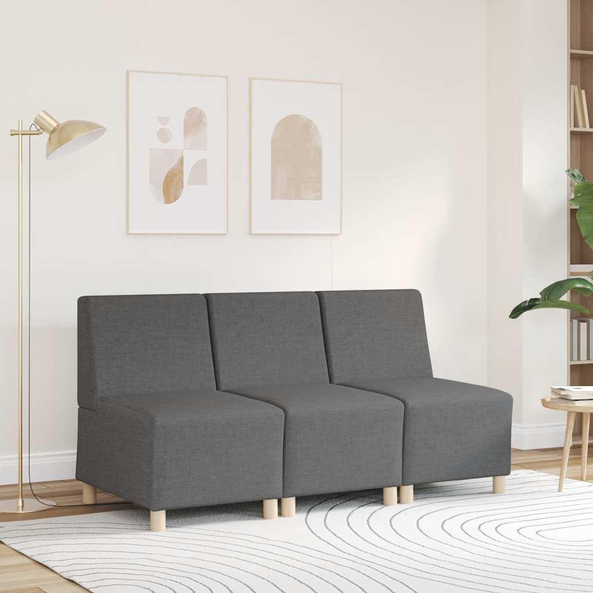 Voir la diapositive 3 : VIDAXL Fauteuil gris fonce 55 cm tissu