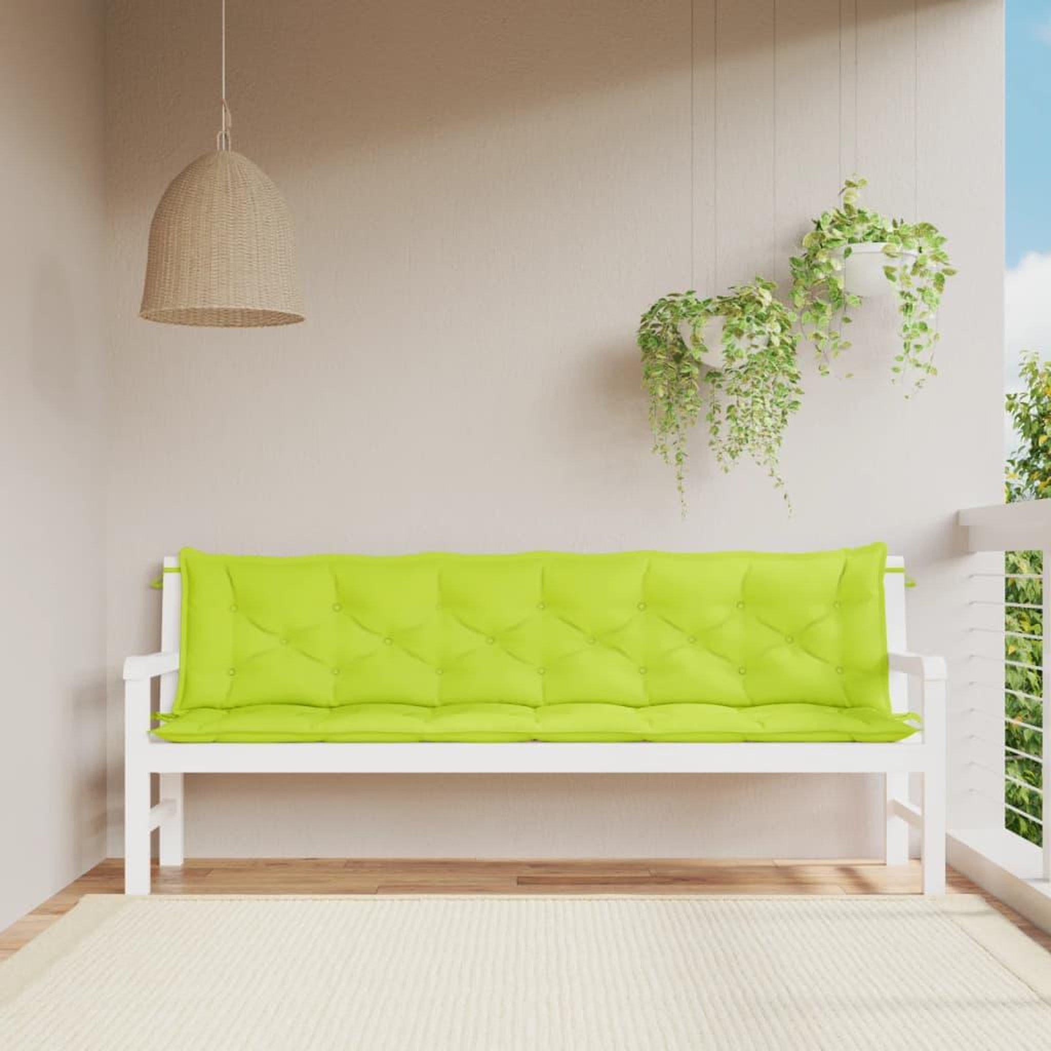 VIDAXL Coussins de banc de jardin lot de 2 vert vif tissu Oxford