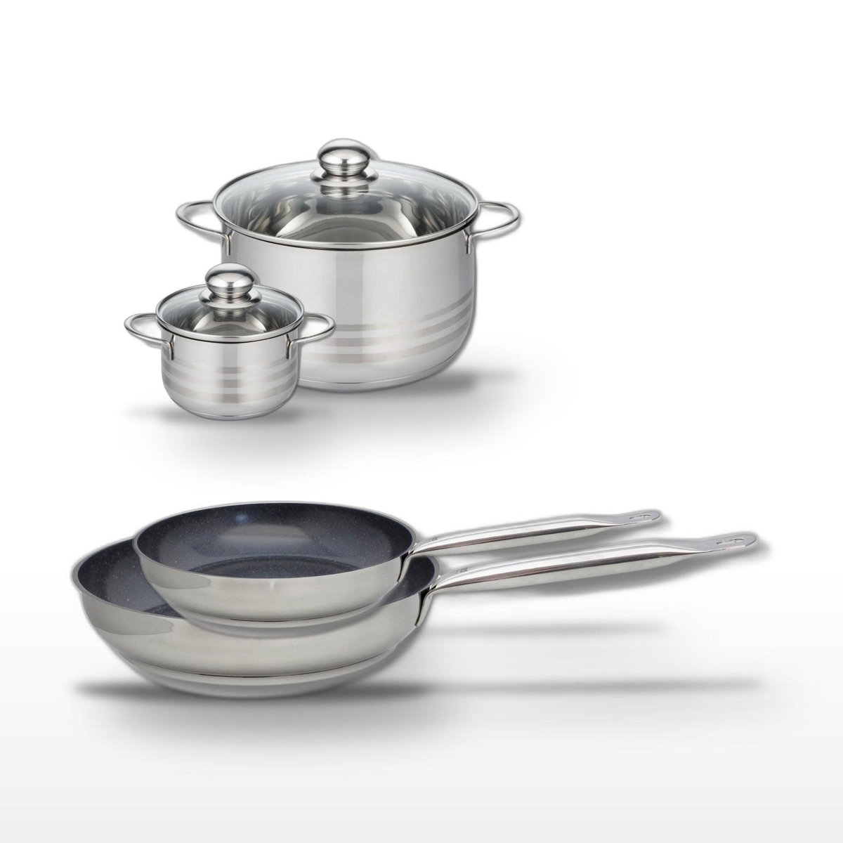 ELO Lot 2 Poêles 24/28cm & 2 Faitouts 12/20cm Elo Profi Therm Platinum