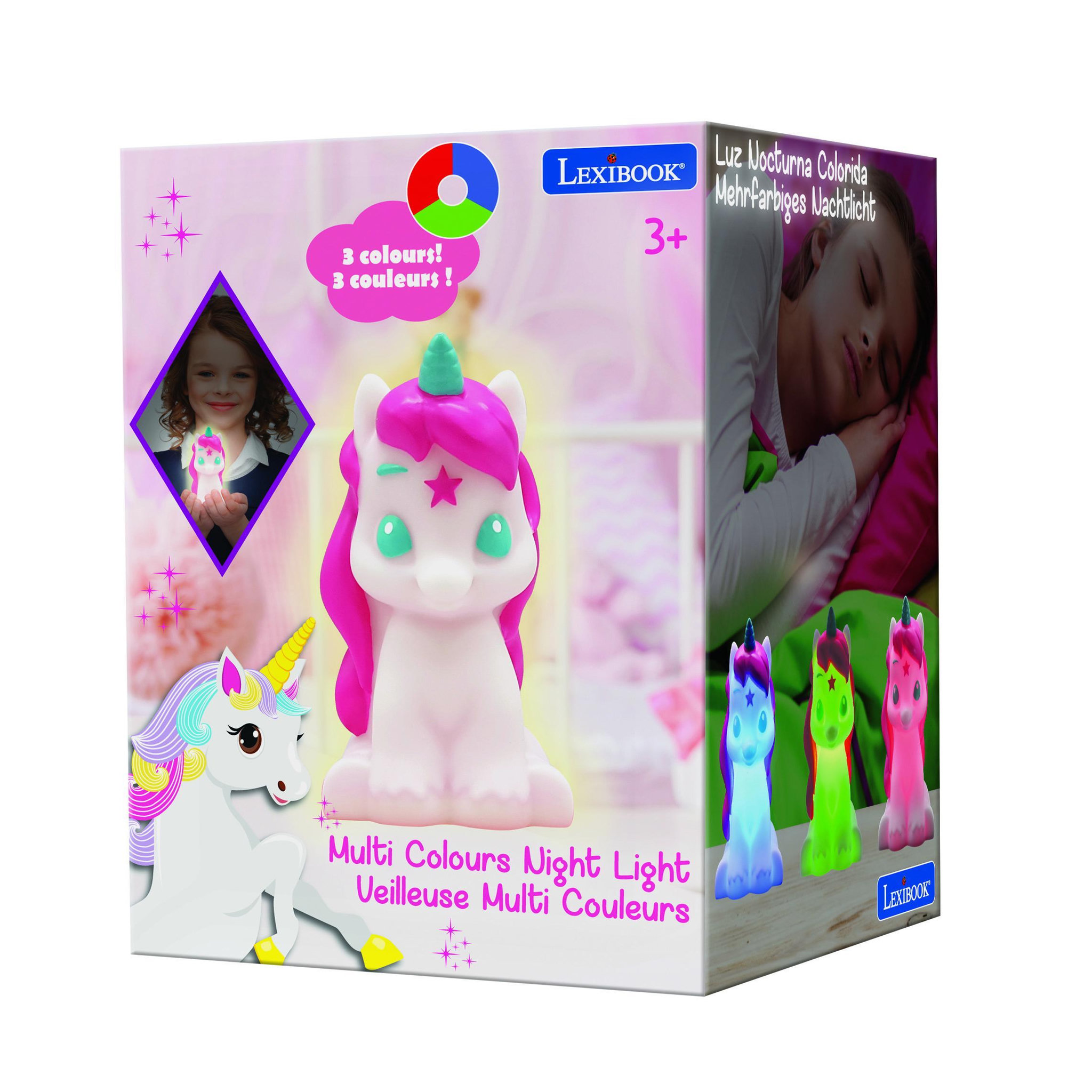Voir la diapositive 5 : Lexibook Veilleuse Licorne en 3D avec variation de couleurs