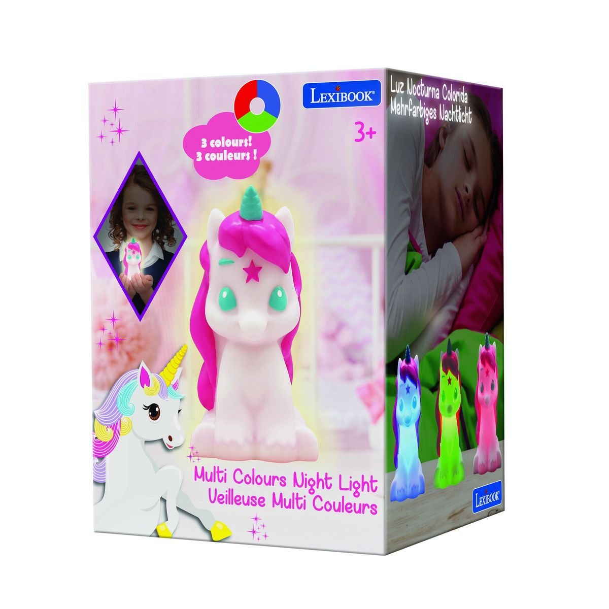 Lexibook Veilleuse Licorne en 3D avec variation de couleurs