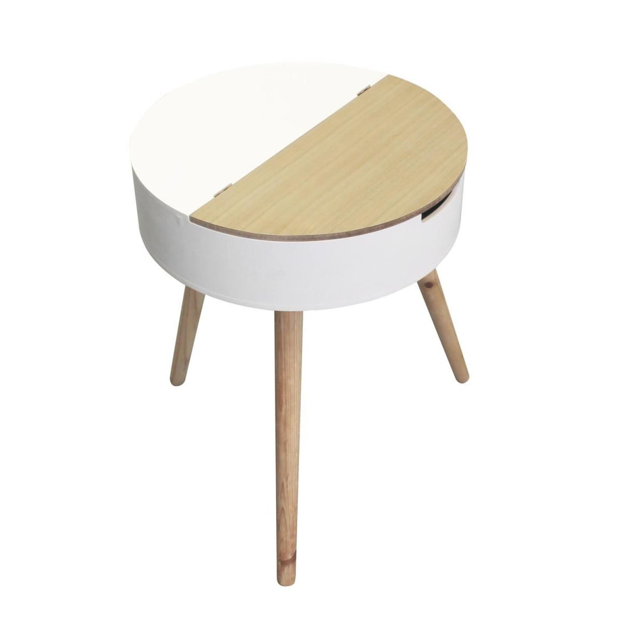 Voir la diapositive 2 : The Home Deco Factory Table d'appoint & coffre  iowa  54cm naturel
