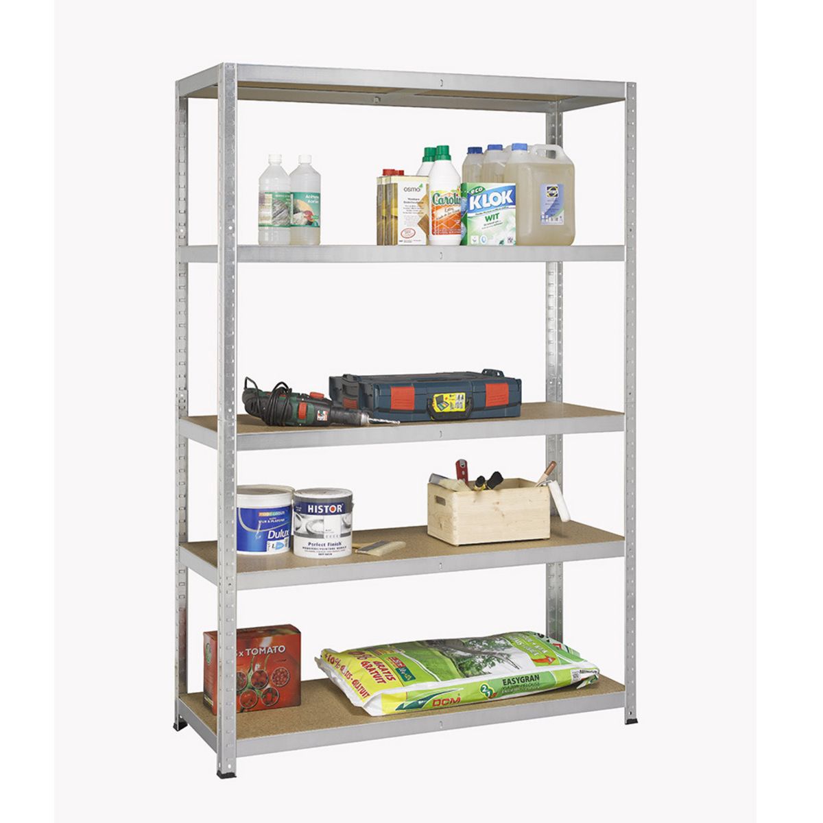 AVASCO Étagère de rangement 5 tablettes Strong - 196x120x50 cm