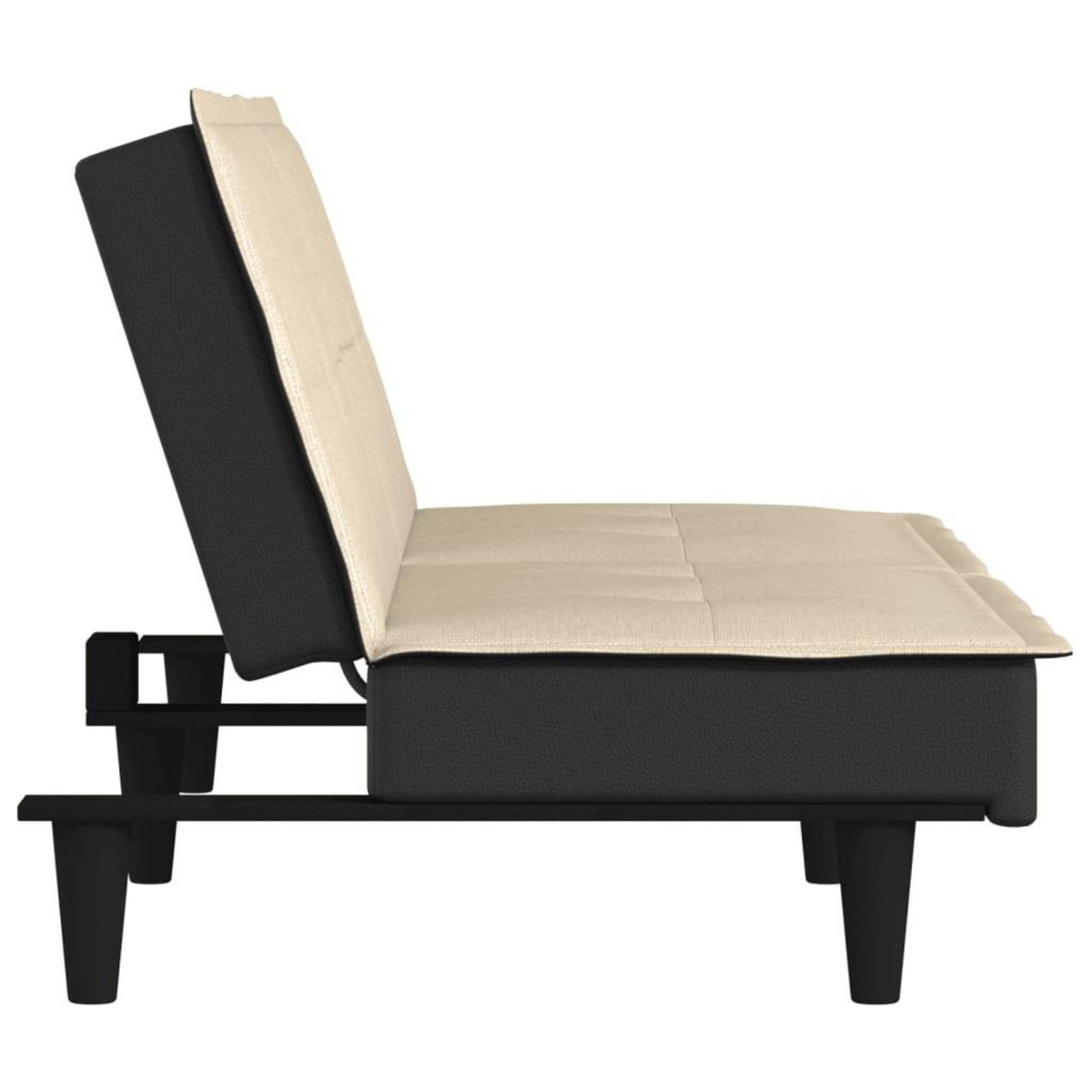 VIDAXL Canape-lit creme tissu