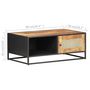 Voir la diapositive 6 : VIDAXL Table basse 90x50x35cm Bois de manguier brut et canne naturelle