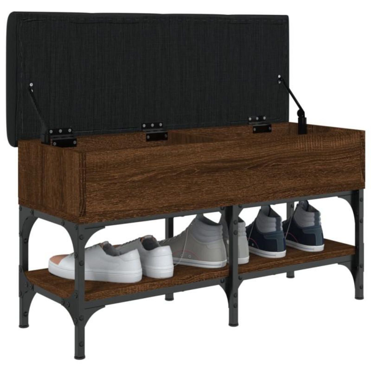 VIDAXL Banc à chaussures chêne marron 82x32x45 cm bois d ingénierie