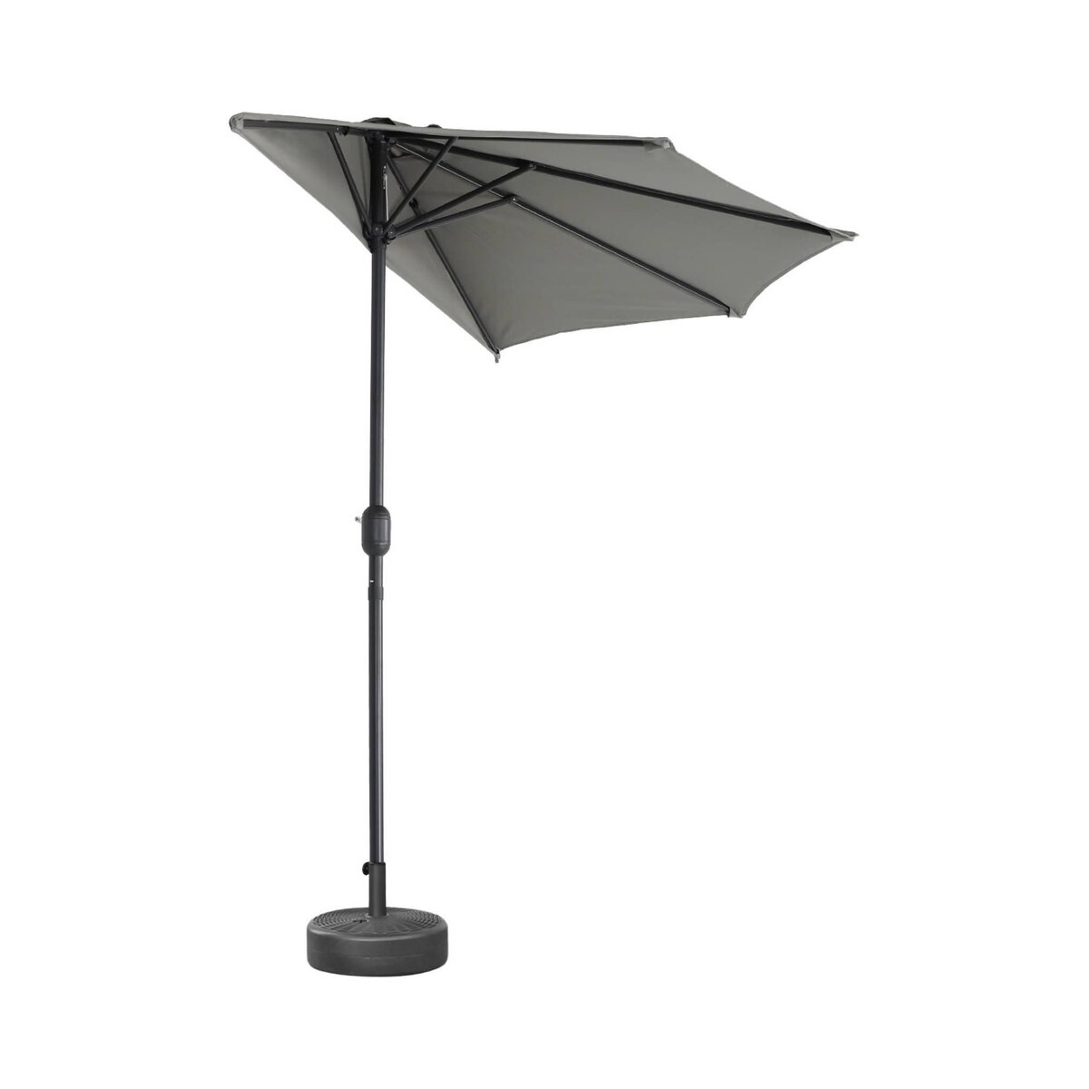 SWEEEK Parasol de balcon Ø250cm  – CALVI – Demi-parasol droit, mât central en aluminium avec manivelle d'ouverture