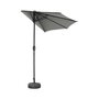 Voir la diapositive 4 : SWEEEK Parasol de balcon Ø250cm  – CALVI – Demi-parasol droit, mât central en aluminium avec manivelle d'ouverture