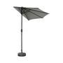 Voir la diapositive 4 : SWEEEK Parasol de balcon Ø250cm  – CALVI – Demi-parasol droit, mât central en aluminium avec manivelle d'ouverture