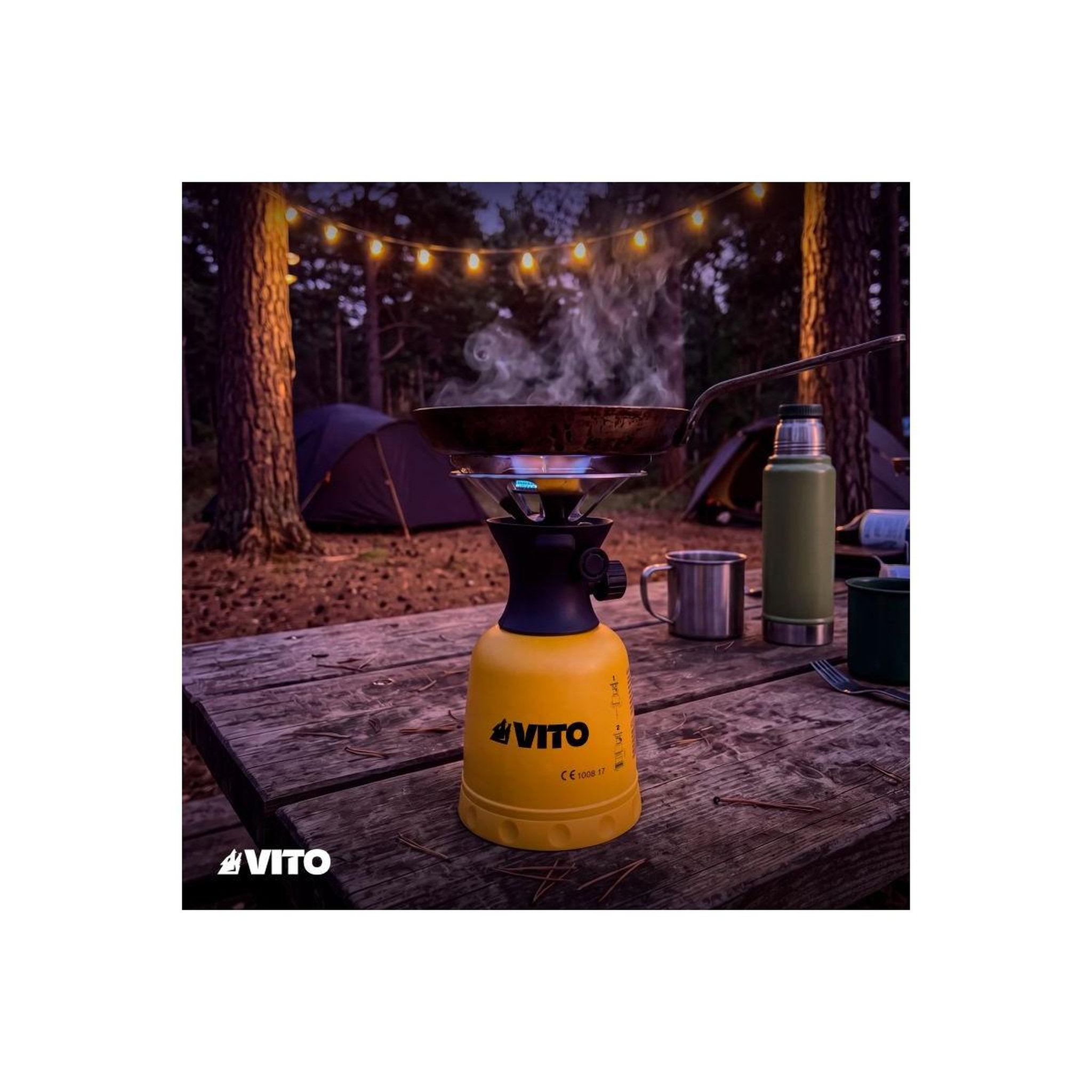 Voir la diapositive 2 : VITO Rechaud gaz piezo 1100w piezo coque abs rechaud camping pour cartouche gaz 190g vito