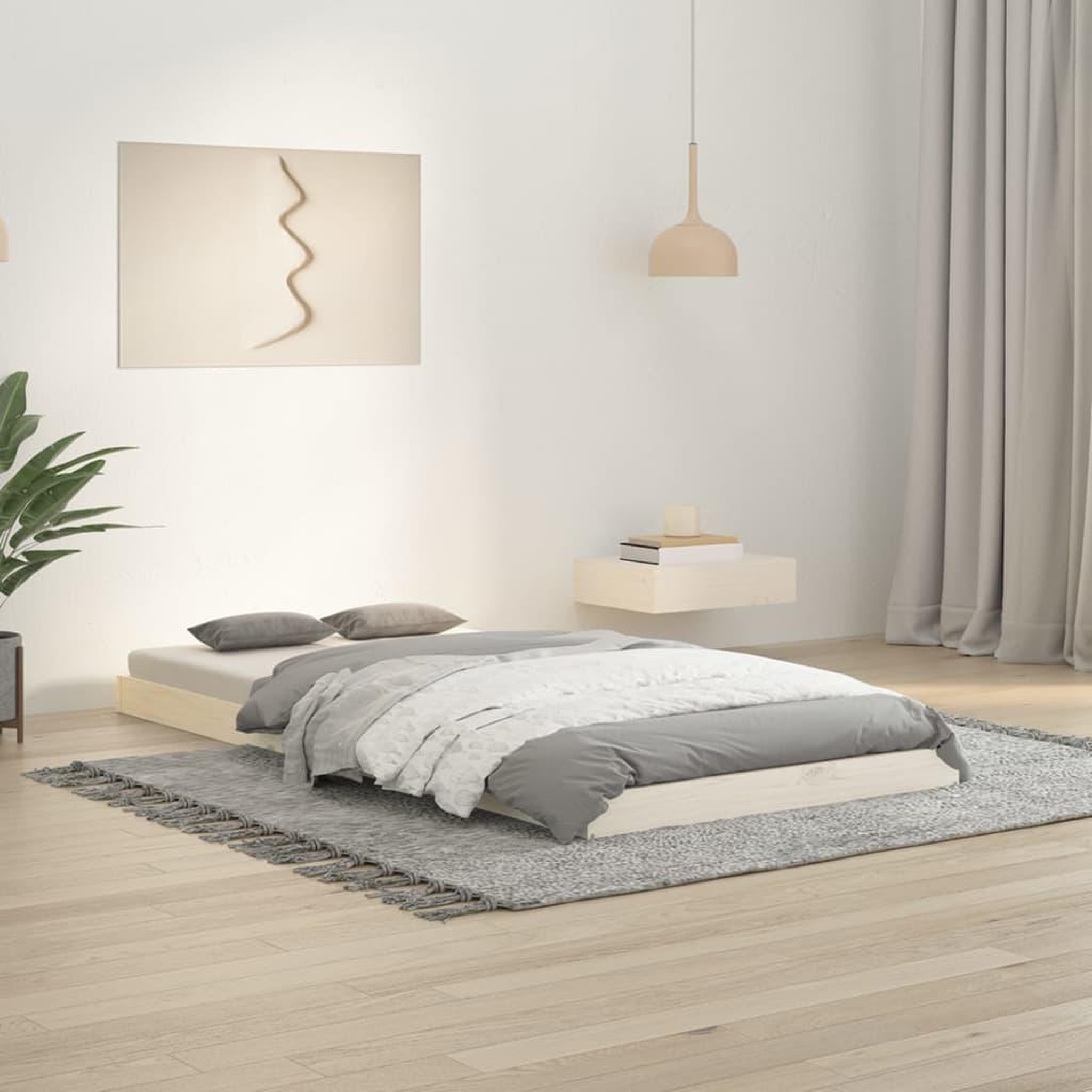 Voir la diapositive 1 : VIDAXL Cadre de lit sans matelas blanc 90x190 cm bois de pin massif