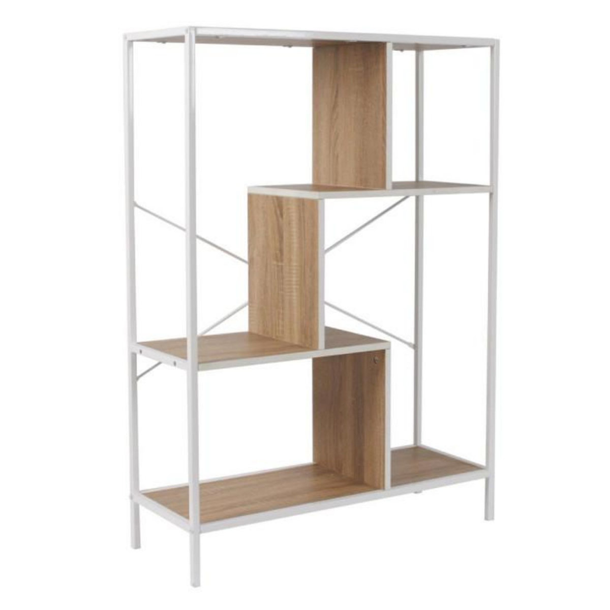 Paris Prix Étagère Design  Edison 113cm Naturel & Blanc