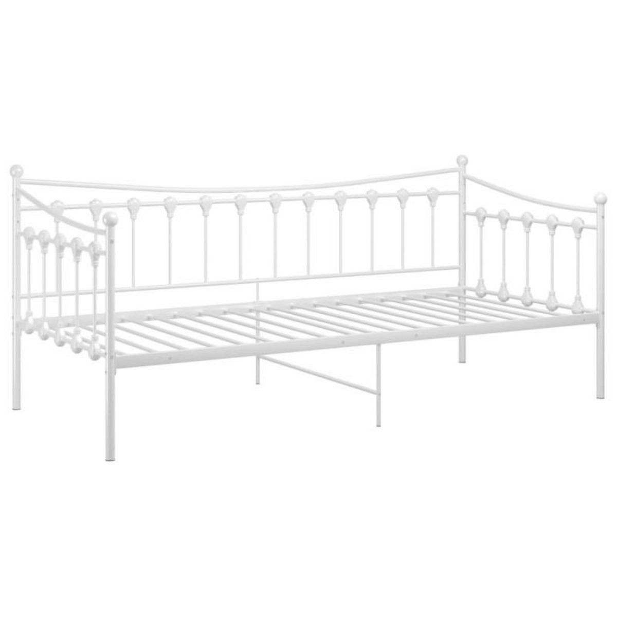 VIDAXL Cadre de canapé lit sans matelas blanc métal 90x200 cm