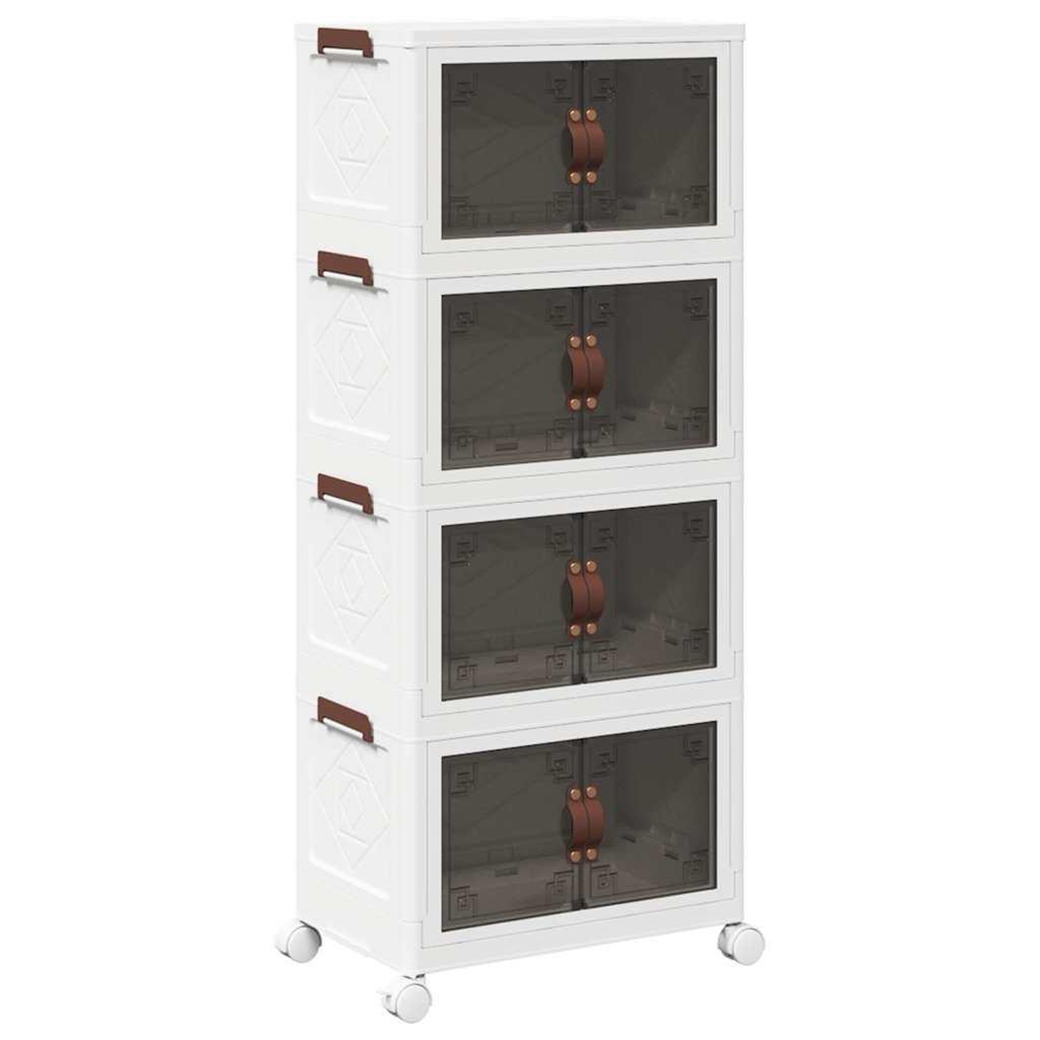 Voir la diapositive 2 : VIDAXL Boîte de rangement empilable avec roues a 4 niveaux 28 L