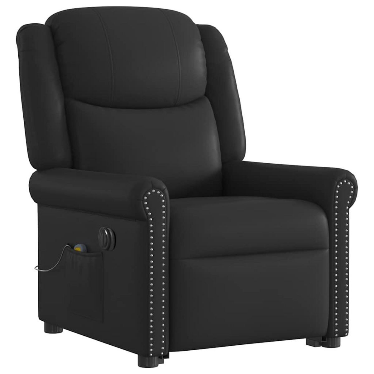 VIDAXL Fauteuil inclinable massage electrique noir brillant similicuir