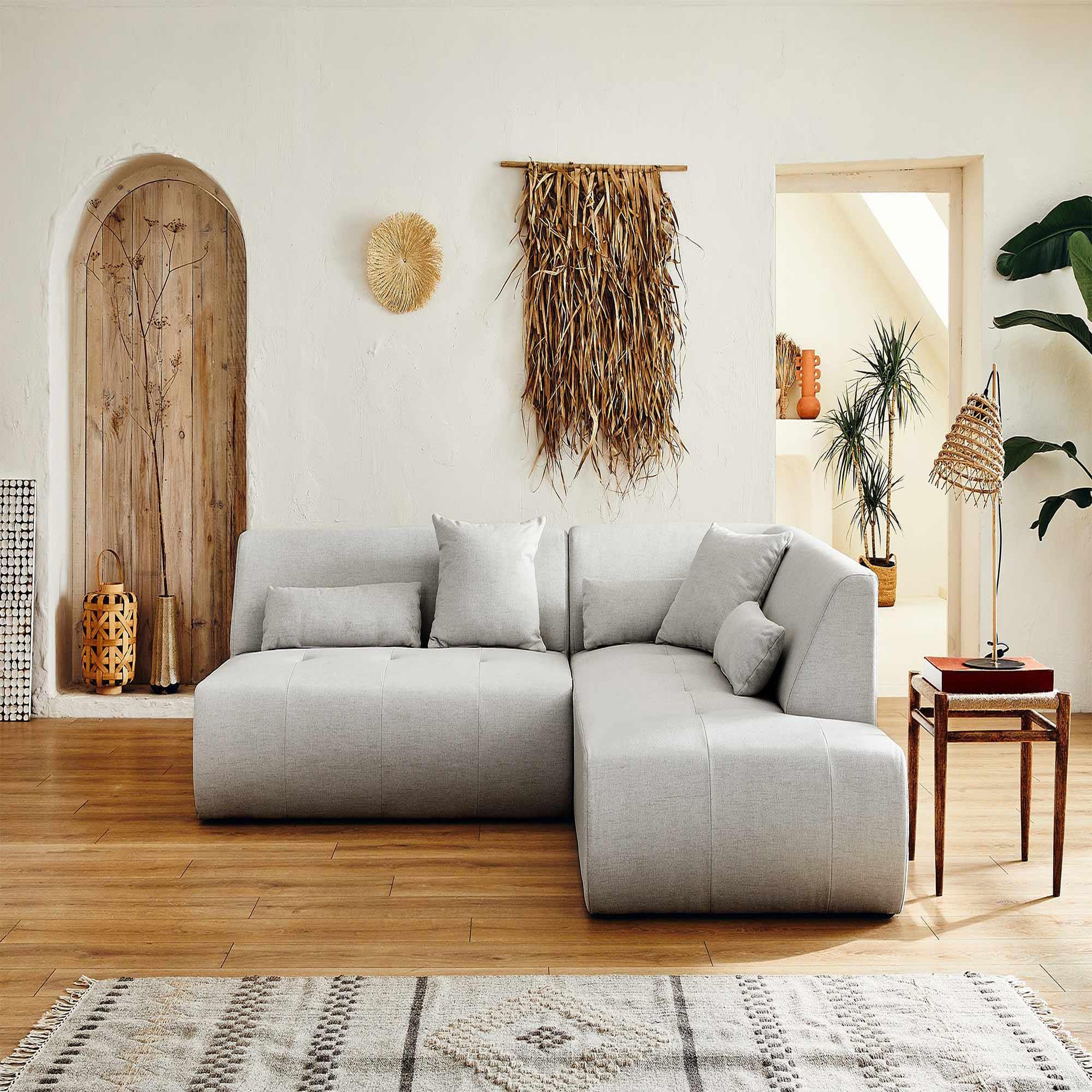 Voir la diapositive 3 : BEST MOBILIER Onyx - canapé modulable d'angle droit 5 places - en tissu