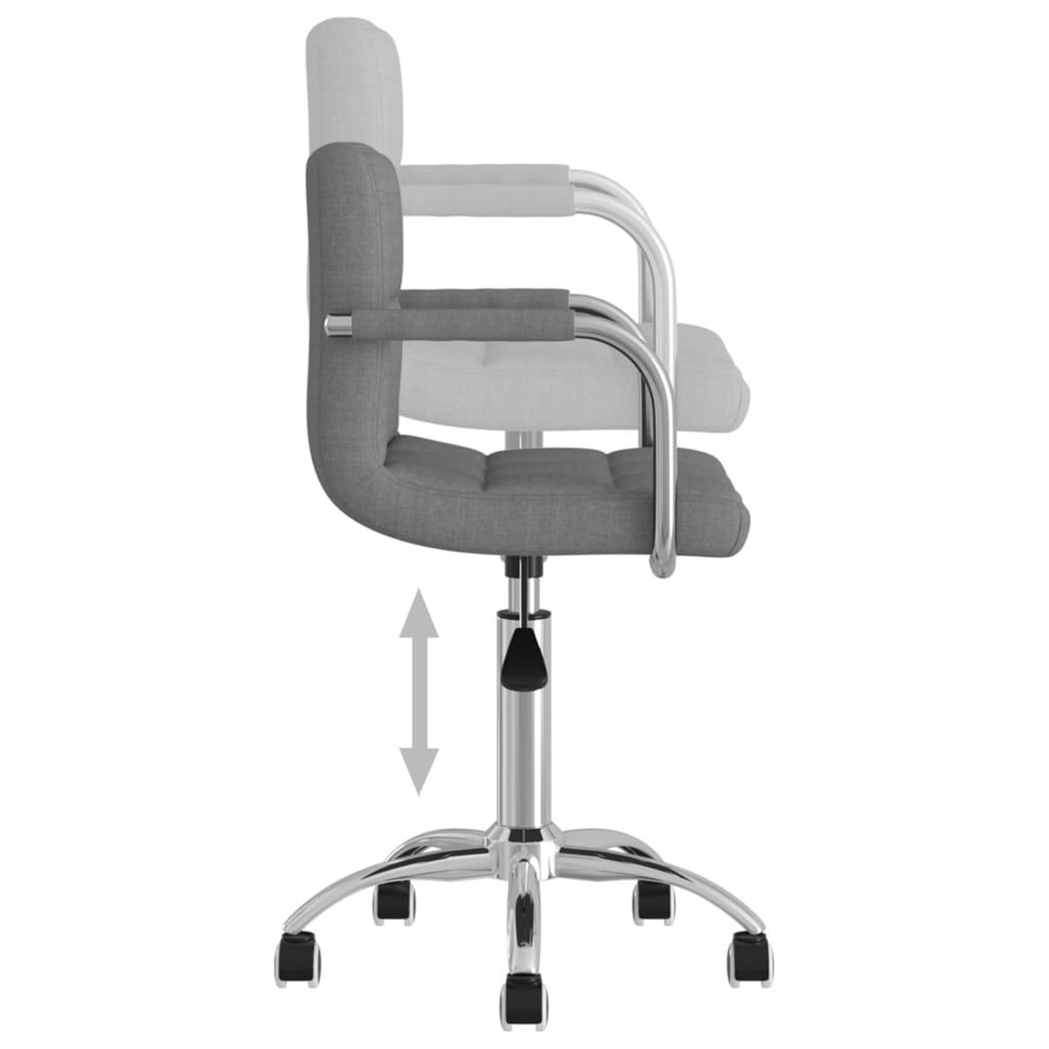Voir la diapositive 5 : VIDAXL Chaise pivotante de salle a manger Gris clair Tissu