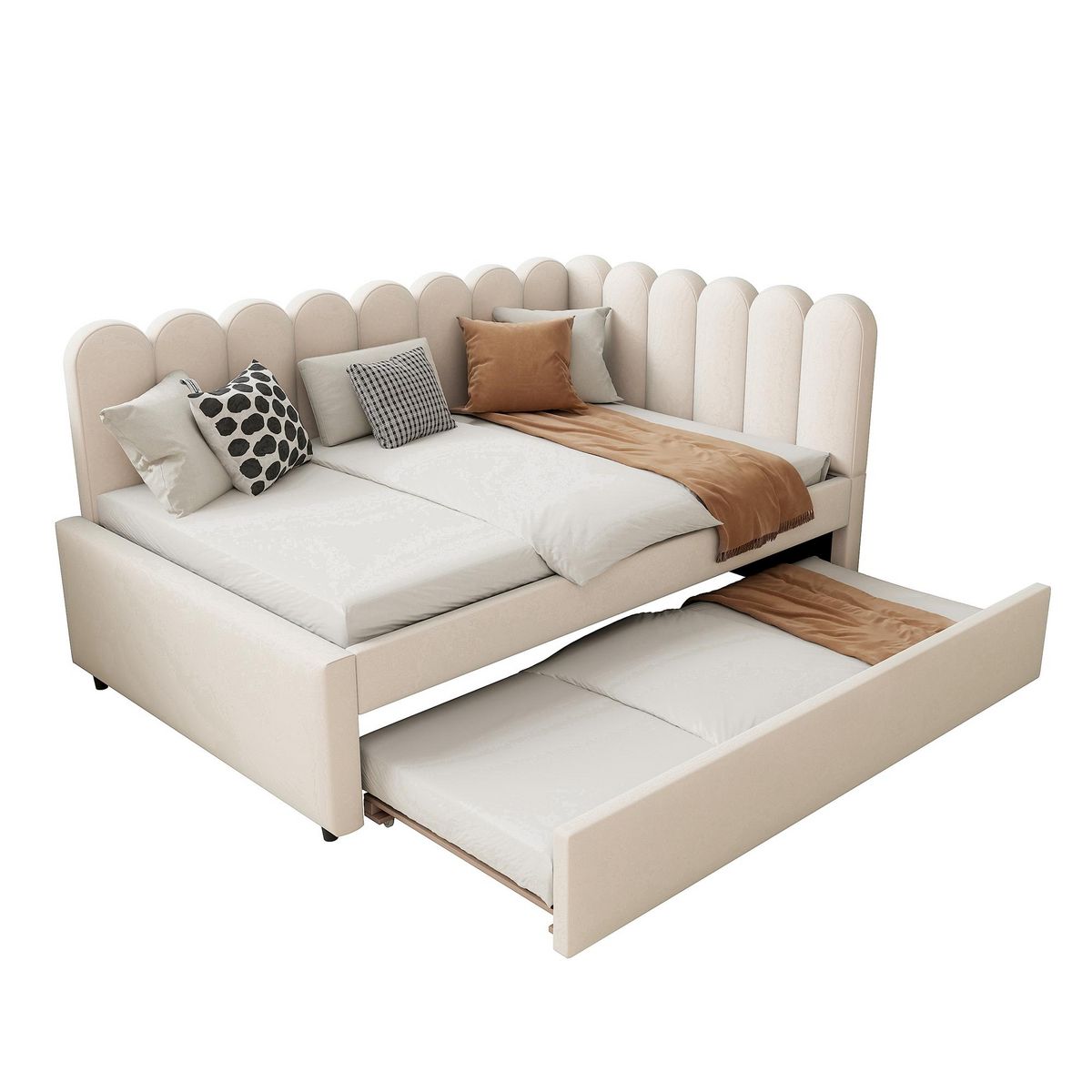 MERAX Lit gigogne rembourré