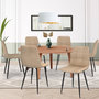 Voir la diapositive 2 : ID MARKET Lot de 6 chaises MILA en velours taupe pour salle à manger