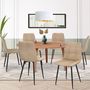 Voir la diapositive 2 : ID MARKET Lot de 6 chaises MILA en velours taupe pour salle à manger