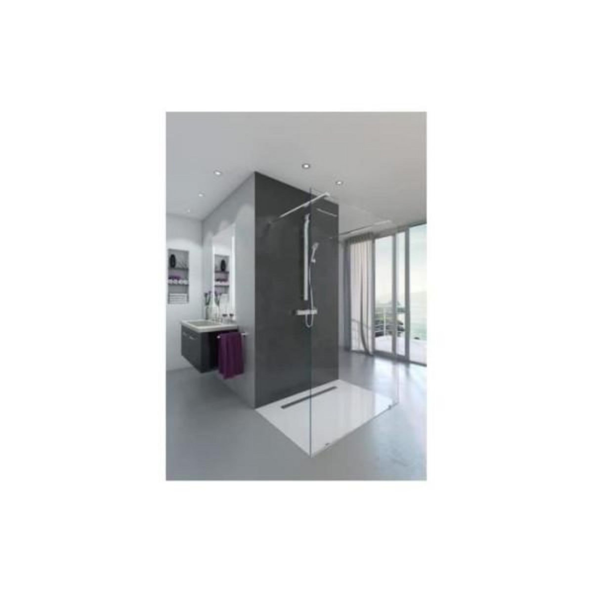 AURYS Paroi de douche en kit AURYS BALTIQUE CLAIRE - Verre Timeless 8 mm trempé by Saint-Gobain - L.140 cm x H.198 cm