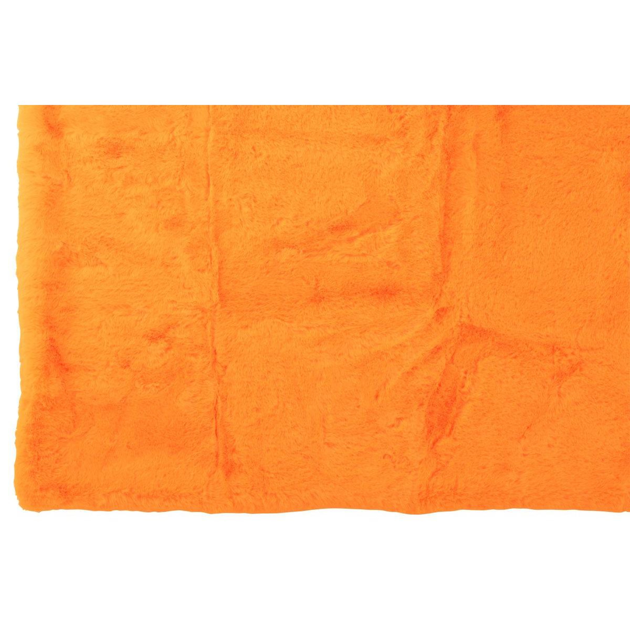 Voir la diapositive 4 : J-LINE Plaid imitation fourrure  cutie  130x180cm orange fluo