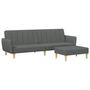 Voir la diapositive 2 : VIDAXL Canape-lit a 2 places avec repose-pied gris fonce tissu