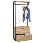 ID MARKET Dressing penderie 2 tiroirs L. 80 cm DETROIT design industriel