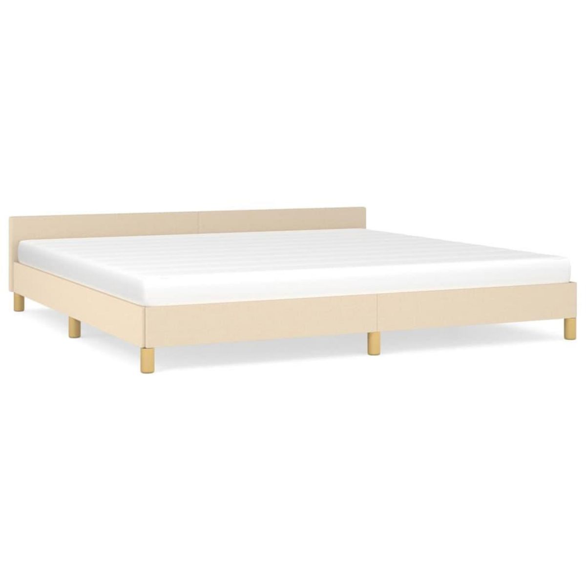 VIDAXL Cadre de lit sans matelas creme 200x200 cm tissu