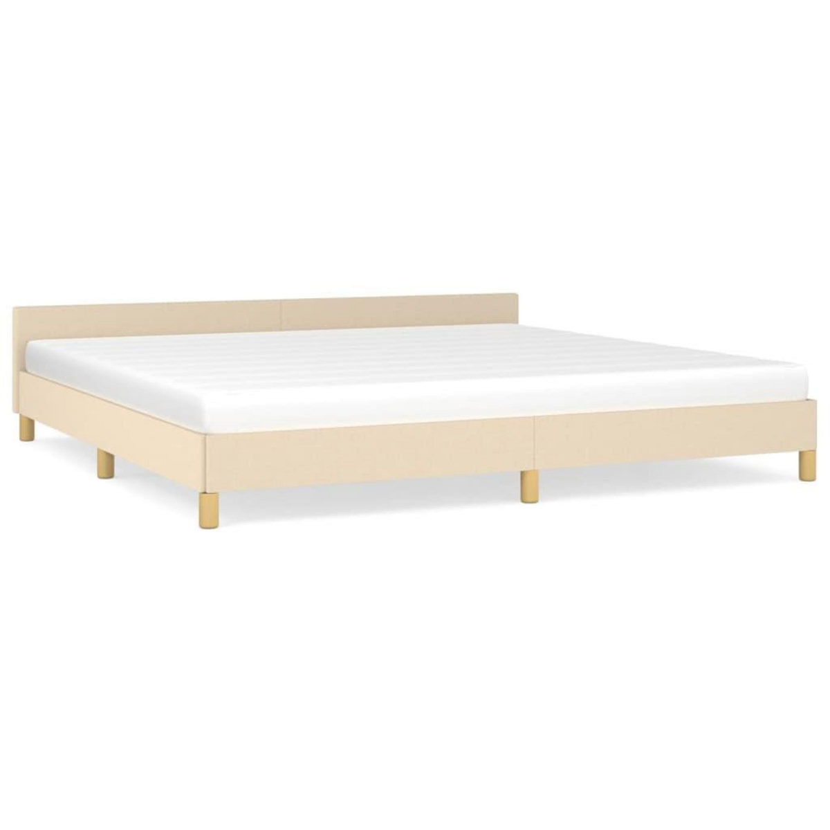 VIDAXL Cadre de lit sans matelas creme 200x200 cm tissu