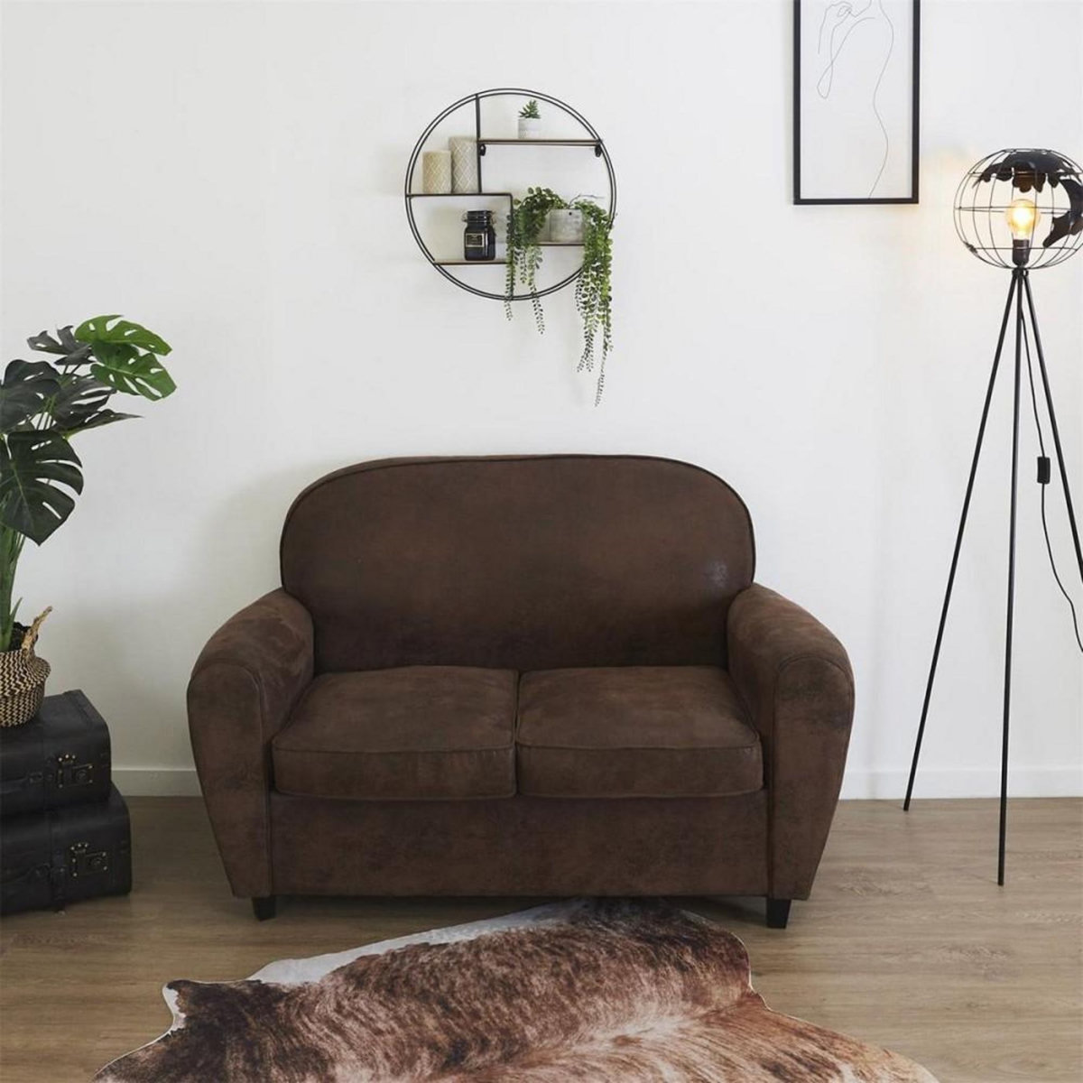 The Home Deco Factory Étagère bois et métal ronde