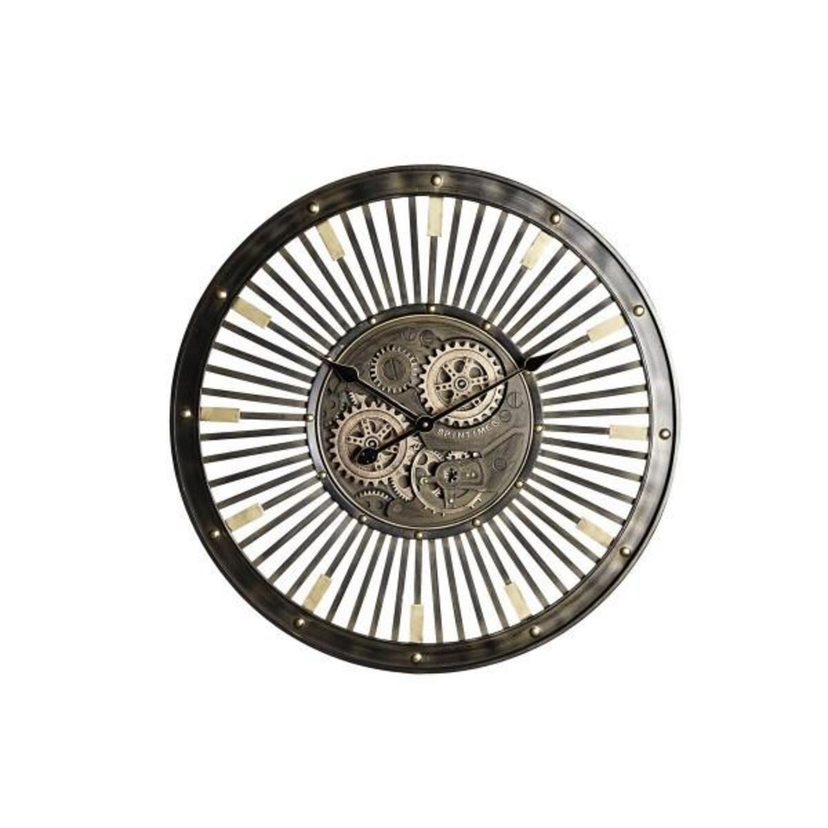 AAAAA Horloge Murale DKD Home Decor Noir Doré Fer Vintage 65 x 6,7 x 65 cm