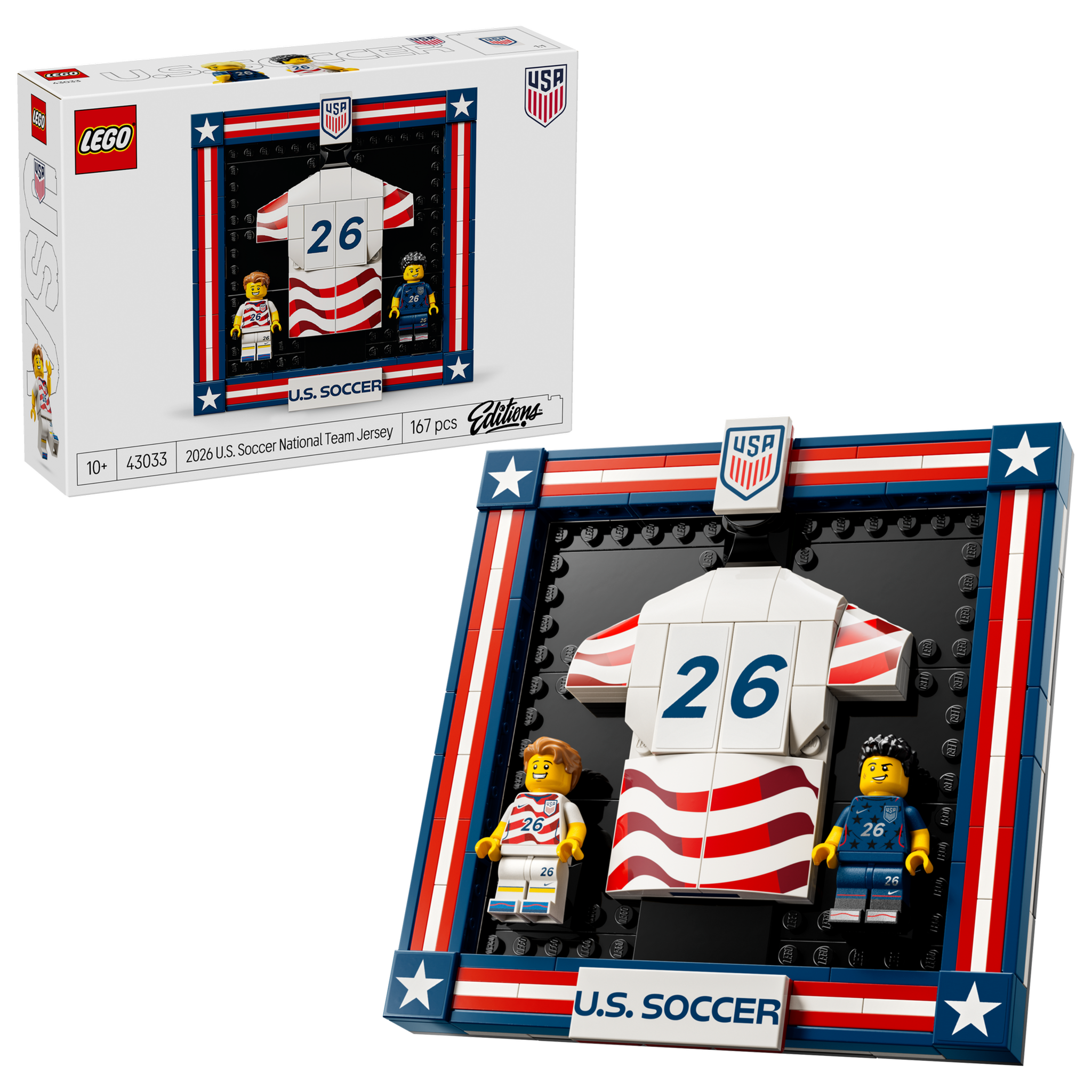 Voir la diapositive 2 : LEGO Lego éditions 43033 maillot équipe usa football 2026  dès 10 ans