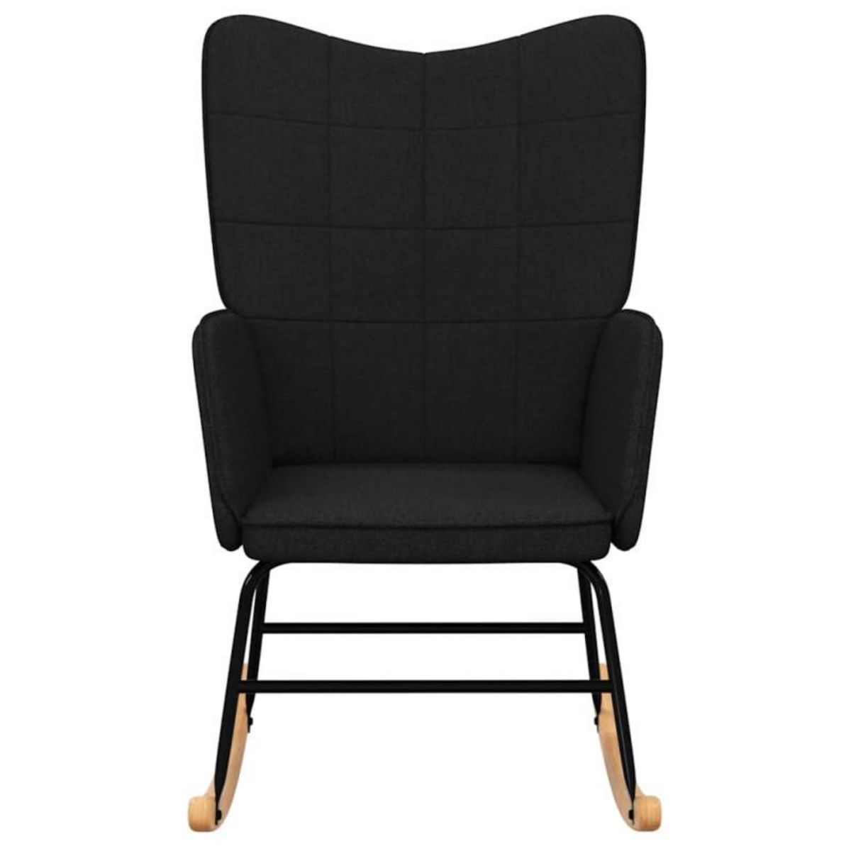 VIDAXL Chaise à bascule Noir Tissu