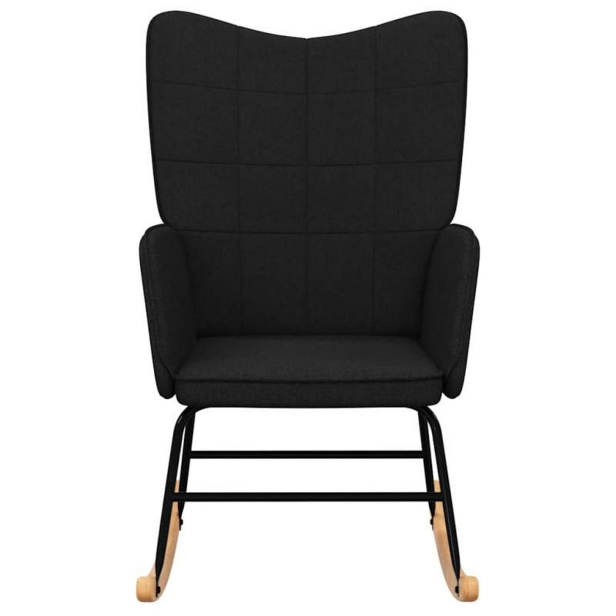 VIDAXL Chaise à bascule Noir Tissu