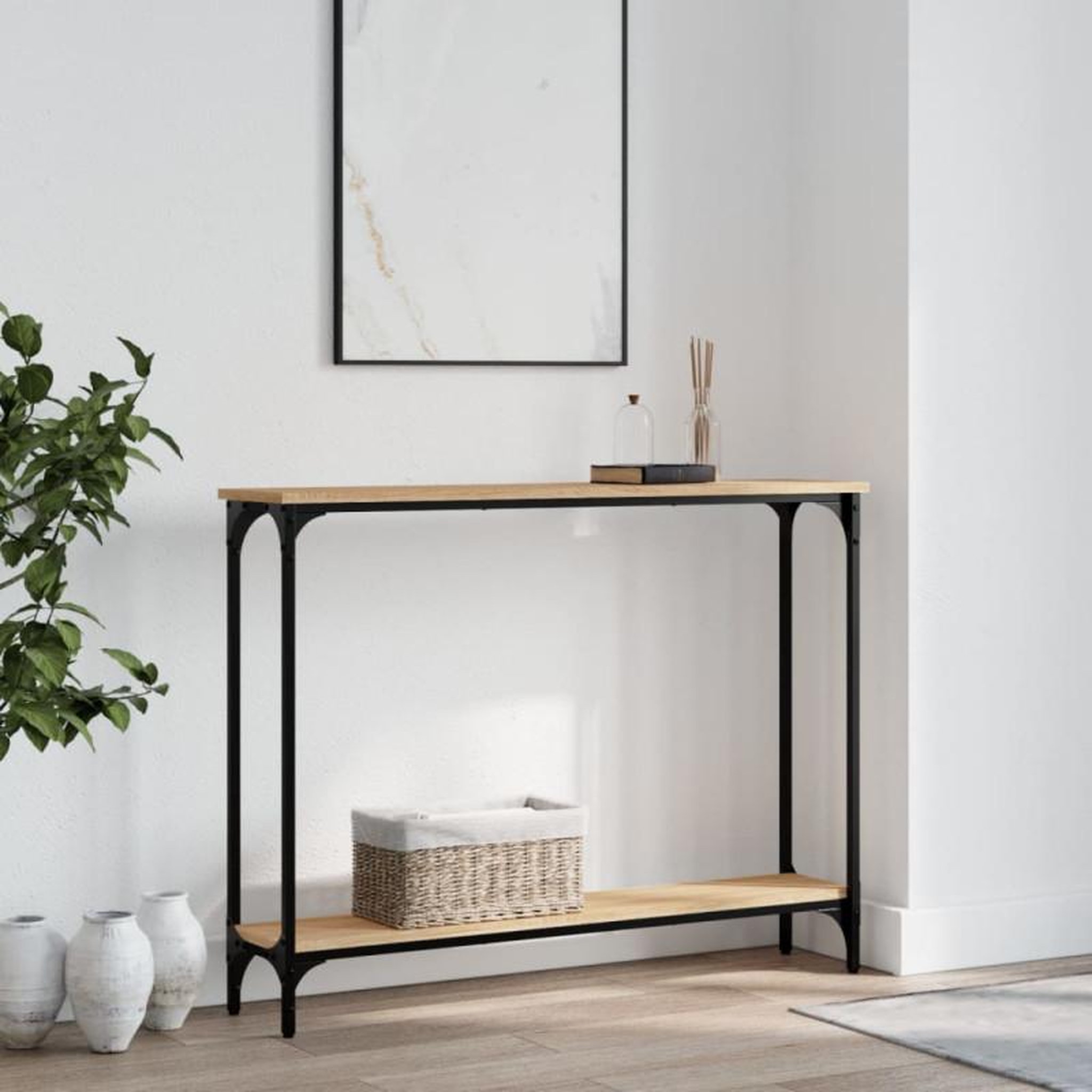 Voir la diapositive 1 : VIDAXL Table console chêne sonoma 100x22,5x75 cm bois d ingénierie