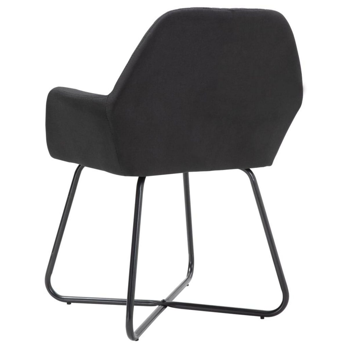 VIDAXL Chaises a manger lot de 4 noir tissu