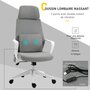 VINSETTO Vinsetto Chaise de bureau tissu fauteuil bureau massant coussin lombaire intégré hauteur réglable pivotante 360° gris