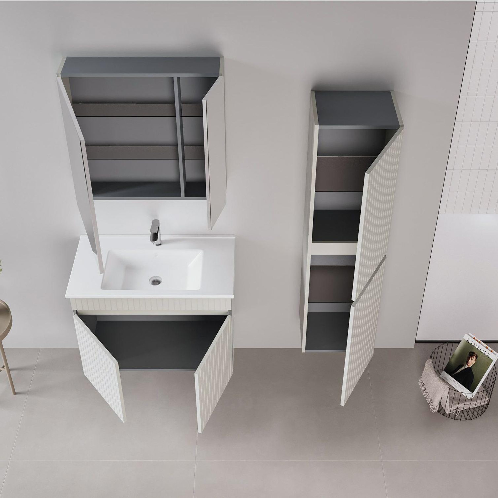 Voir la diapositive 4 : Habitat et Jardin Meuble vasque  tivoli 85  - 85 x 45 x 57 cm - matte cashmere