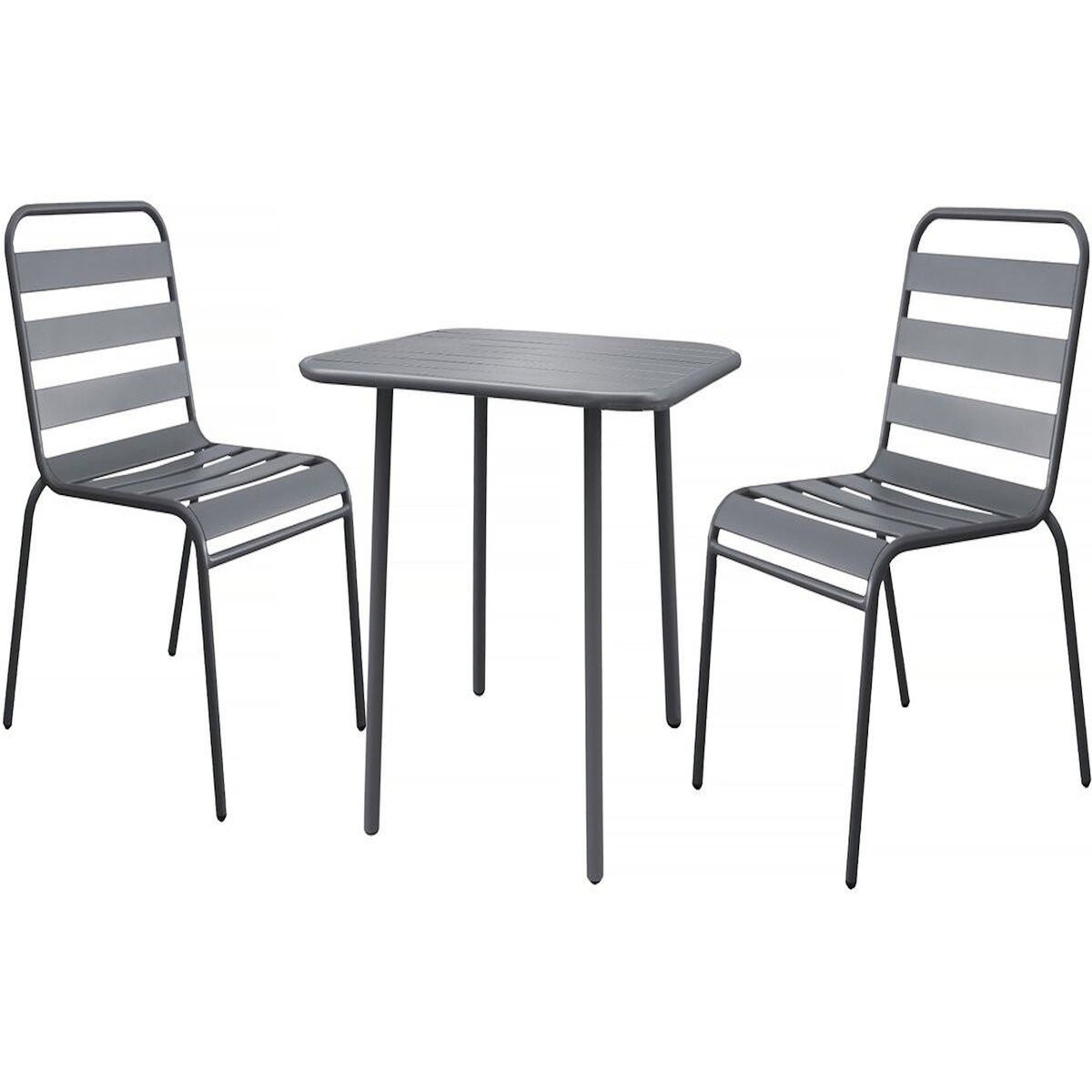 Habitat et Jardin Salon de jardin repas en métal  Bilbao  - 2 places - Gris