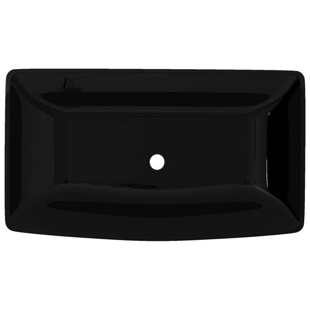 VIDAXL Vasque rectangulaire ceramique Noir pour salle de bain