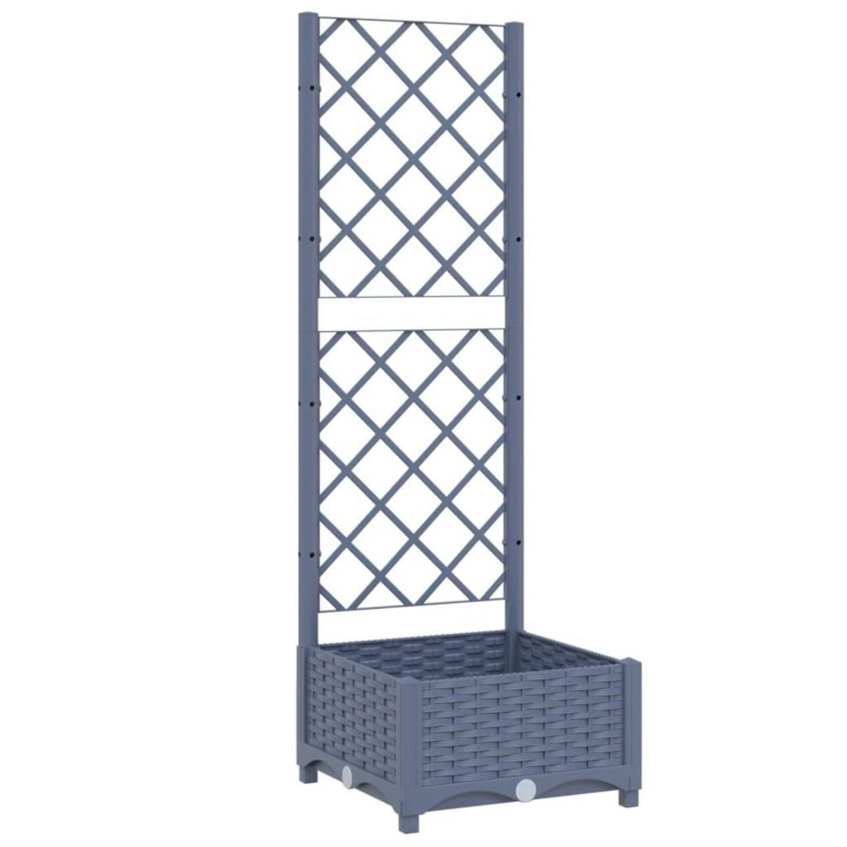 VIDAXL Jardiniere avec treillis bleu gris 40x40x121,5 cm PP