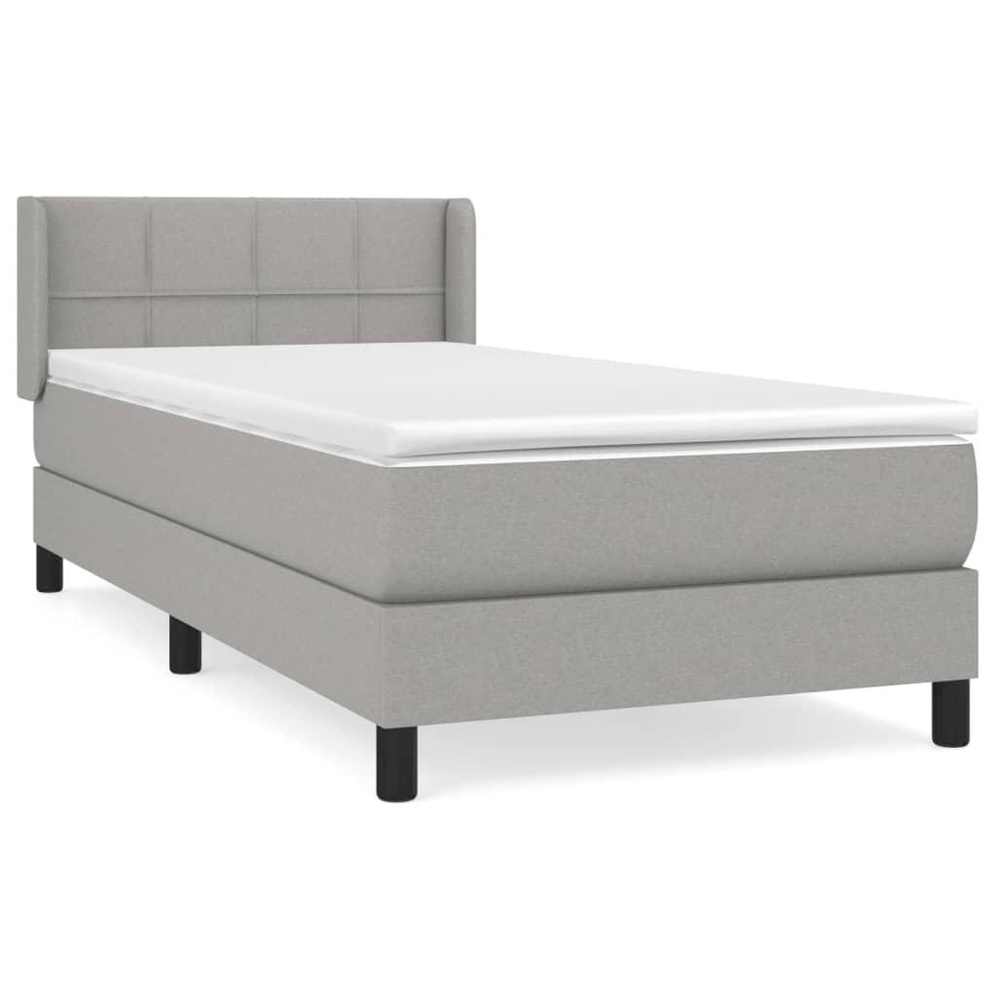 Voir la diapositive 1 : VIDAXL Sommier a lattes de lit avec matelas Gris clair 80x200 cm Tissu